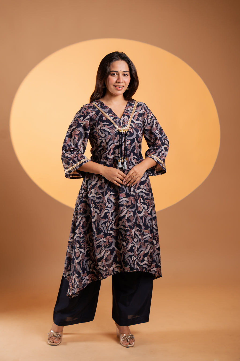 Midnight Slate Print kurta Set