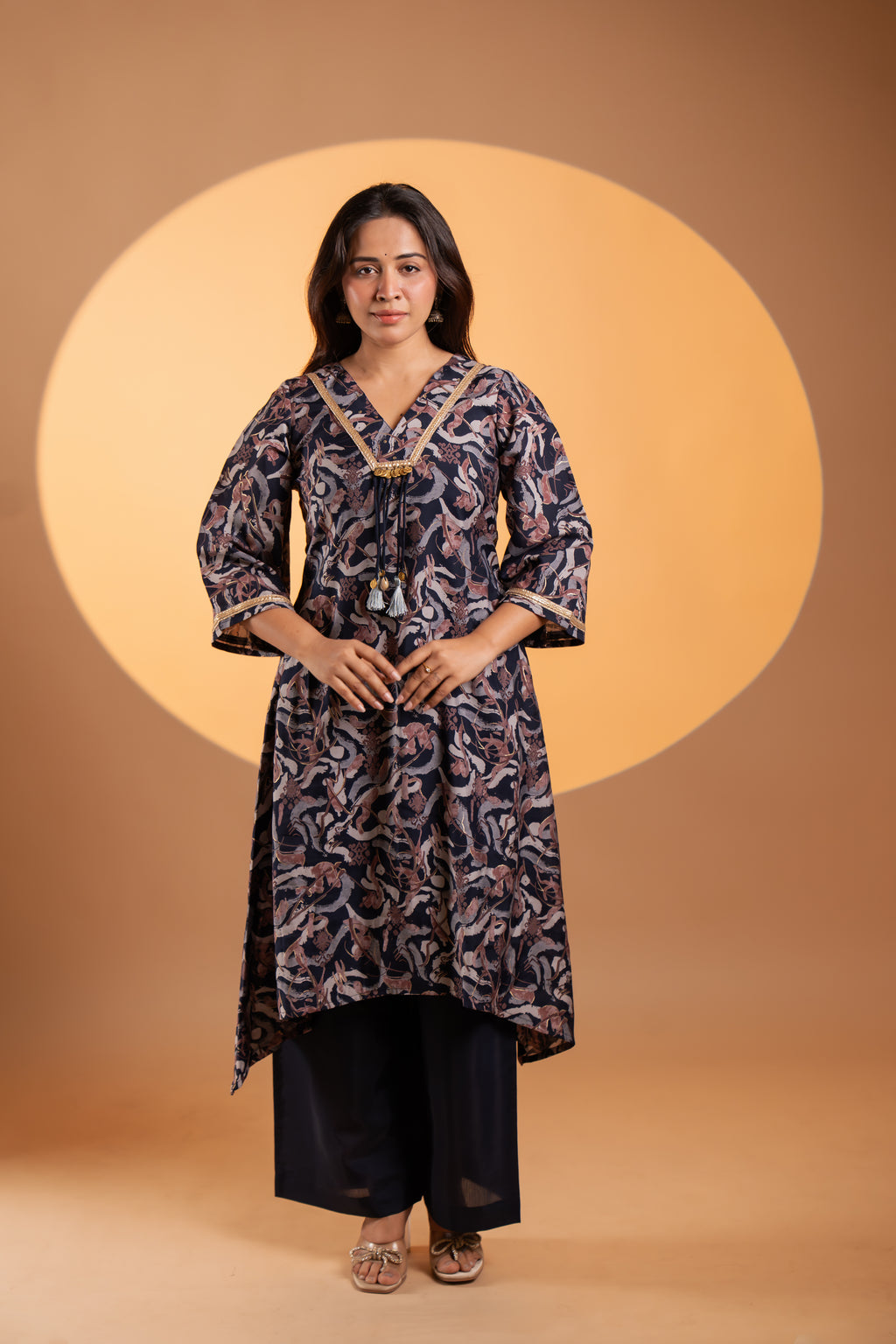 Midnight Slate Print kurta Set