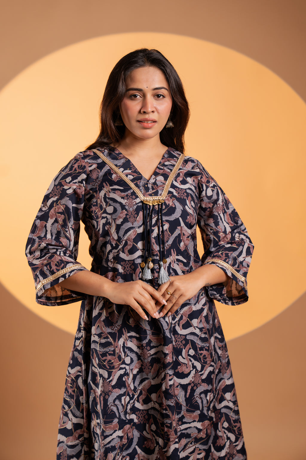 Midnight Slate Print kurta Set