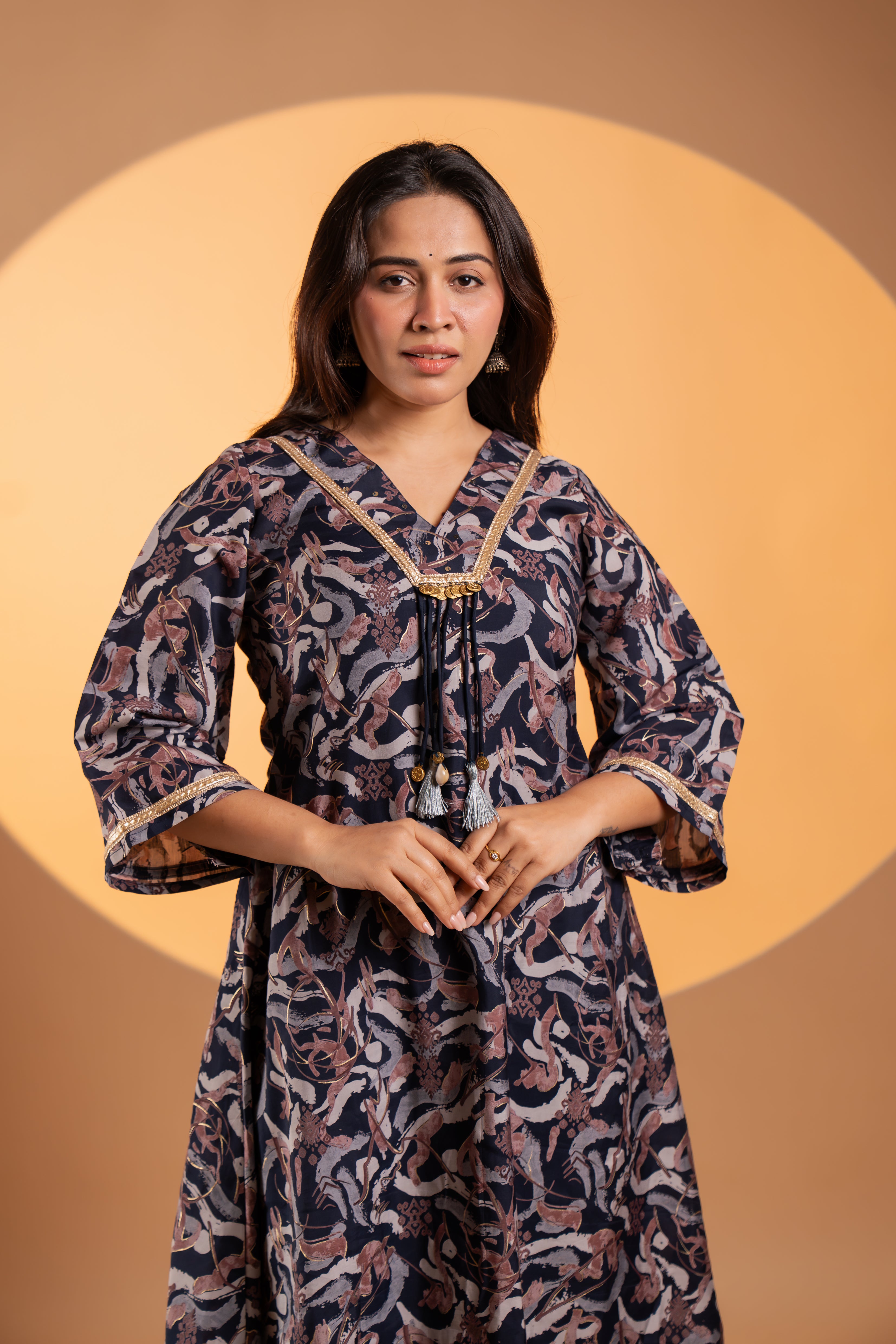 Midnight Slate Print kurta Set