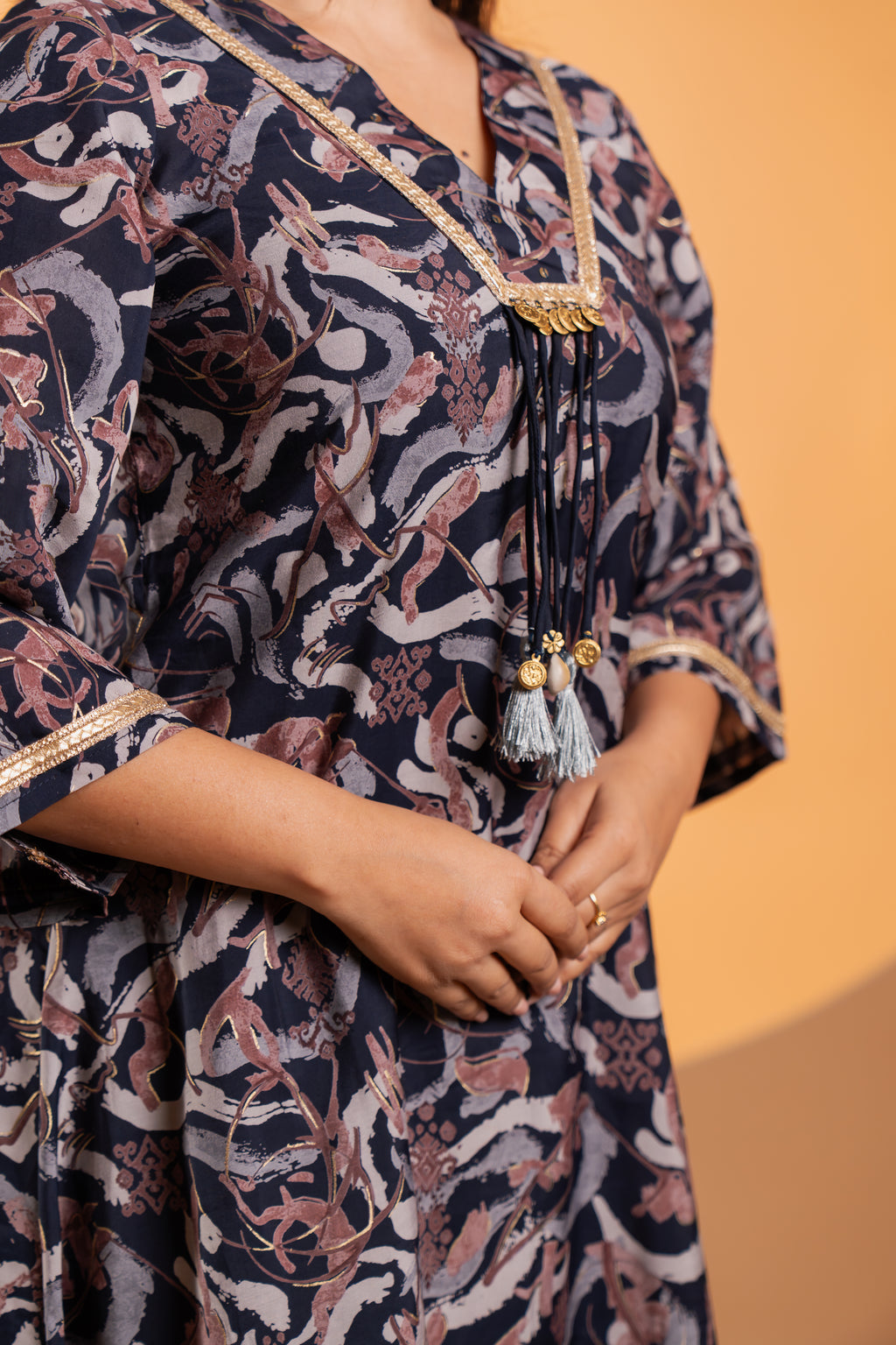 Midnight Slate Print kurta Set